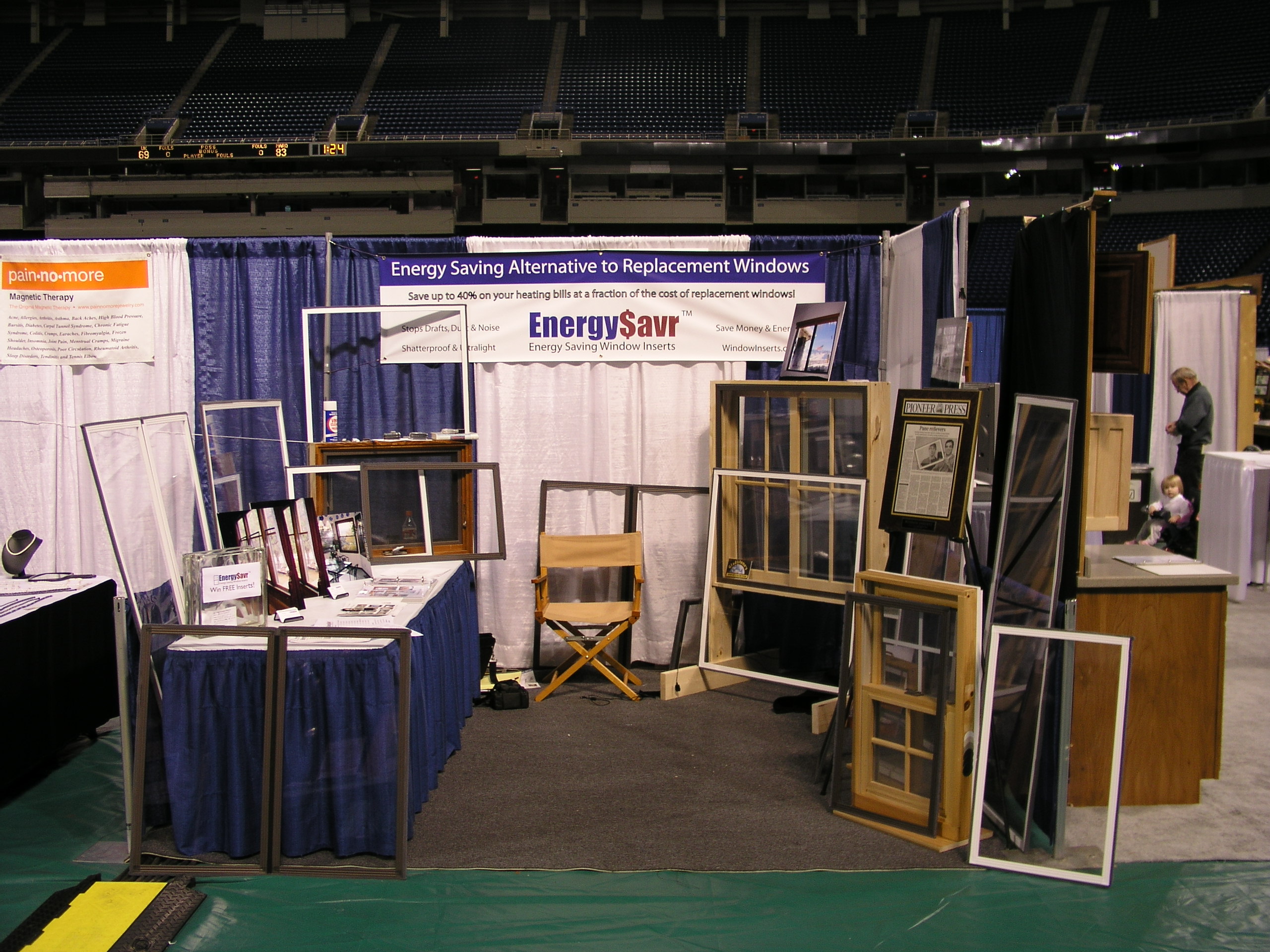 EnergySavr Window Inserts booth at a Twin Cities home show in 2005