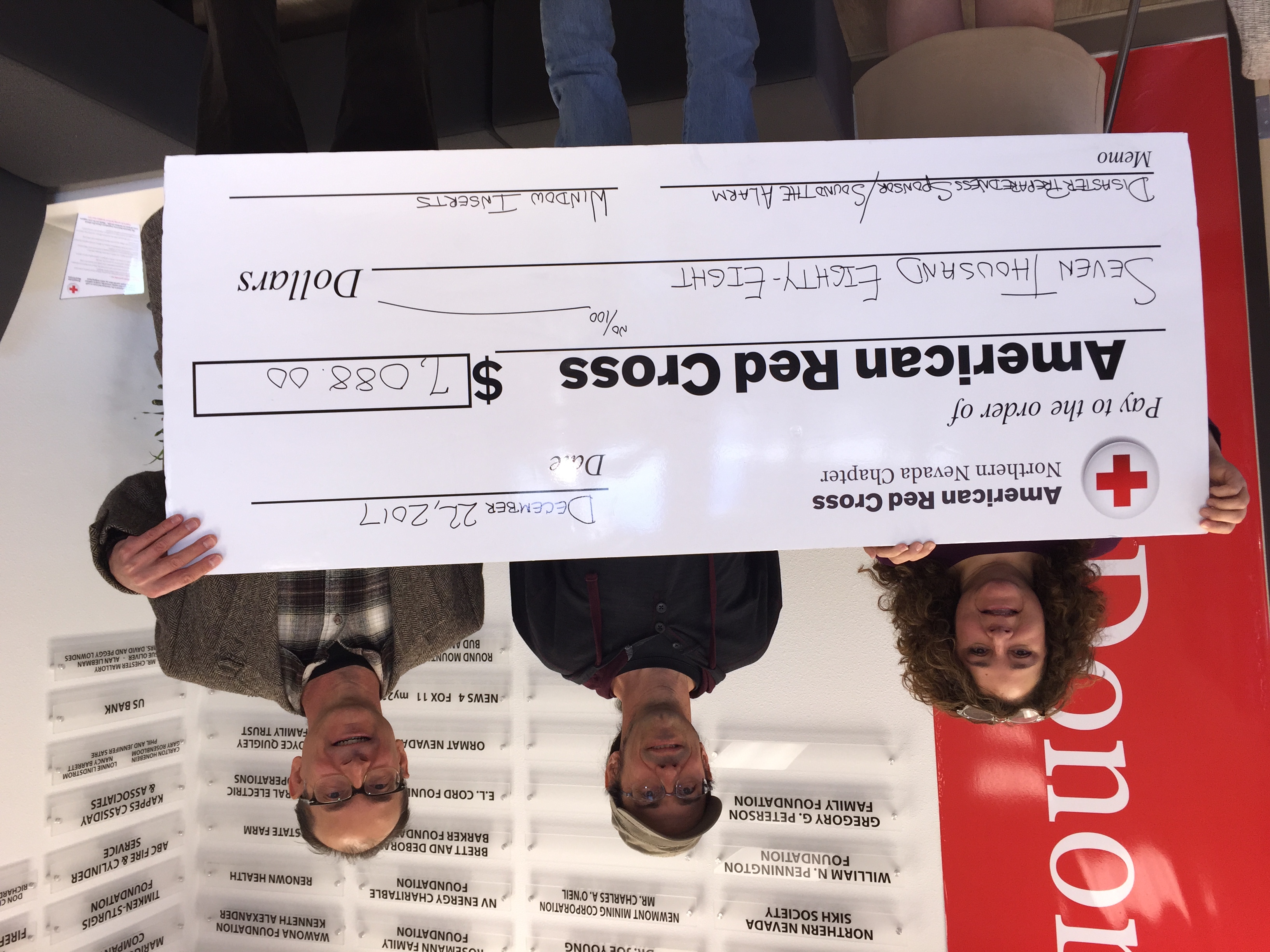 EnergySavr Window Inserts presenting a $7,088 donation to the American Red Cross Northern Nevada Chapter in 2017